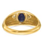 14k IBGoodman Men's Created Sapphire and Diamond Satin Complete Ring - Image 7