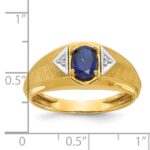 14k IBGoodman Men's Gemstone and Diamond Satin Ring Mounting - Image 3