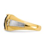 14k Two-tone IBGoodman Men's Satin Onyx and 1/10 carat Diamond Complete Ring - Image 3