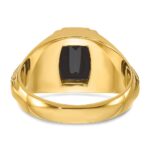 14k Two-tone IBGoodman Men's Satin Onyx and 1/10 carat Diamond Complete Ring - Image 5