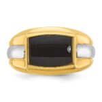 10k Two-tone IBGoodman Men's Onyx Complete Ring - Image 6