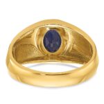 14k IBGoodman Men's Created Sapphire and Diamond Satin Complete Ring - Image 7