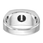 14k White Gold IBGoodman Men's Satin Onyx and 1/15 carat Diamond Complete Ring - Image 7