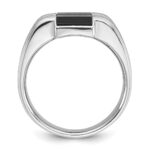14k White Gold IBGoodman Men's Satin Onyx and 1/6 carat Diamond Complete Ring - Image 2
