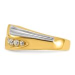 IBGoodman 14k Two-tone 1 carat Lab Grown Diamond VS/SI+ G+ Complete Polished and Grooved Men's Ring - Image 3