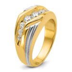 IBGoodman 14k Two-tone 1 carat Lab Grown Diamond VS/SI+ G+ Complete Polished and Grooved Men's Ring - Image 6