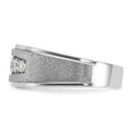 IBGoodman 14k White Gold 1/2 carat Lab Grown Diamond VS/SI+ G+ Complete Polished and Brushed Five Stone Men's Ring - Image 3