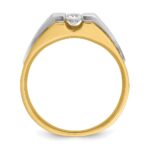 14k Two-tone IBGoodman Men's Polished and Satin 1/4 carat Diamond Complete Ring - Image 2