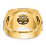 14k Two-tone IBGoodman Men's Polished and Satin Cluster Ring Mounting - Image 7