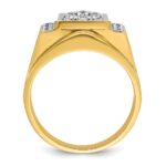 IBGoodman 14k Two Tone 1/2 carat Lab Grown Diamond VS/SI+ G+ Complete Men's Polished and Satin Cluster Ring - Image 2