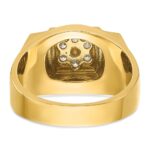 IBGoodman 14k Two Tone 1/2 carat Lab Grown Diamond VS/SI+ G+ Complete Men's Polished and Satin Cluster Ring - Image 5