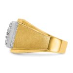 14k Two-tone IBGoodman Men's Polished and Satin Cluster Ring Mounting - Image 5