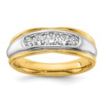 IBGoodman 14k Two-tone 1/2 carat Lab Grown Diamond VS/SI+ G+ Complete Polished and Grooved Men's Ring