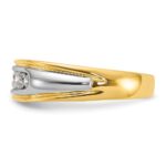 IBGoodman 14k Two-tone 1/2 carat Lab Grown Diamond VS/SI+ G+ Complete Polished and Grooved Men's Ring - Image 4
