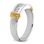 IBGoodman 14k Two-tone 1/2 carat Lab Grown Diamond VS/SI+ G+ Five Stone Complete Polished Men's Ring - Image 6
