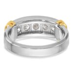 IBGoodman 14k Two-tone Men's Polished and Grooved 5-Stone 1 Carat AA Quality Diamond Ring - Image 7