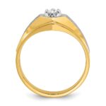 14k IBGoodman Men's Polished and Satin 1/3 carat Diamond Complete Ring - Image 2