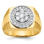 IBGoodman 10k Two-tone Men's Polished Satin and Textured Ring Mounting
