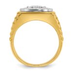 IBGoodman 10k Two-tone Men's Polished Satin and Textured Ring Mounting - Image 2