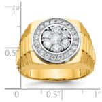 IBGoodman 10k Two-tone Men's Polished Satin and Textured 1 Carat A Quality Diamond Ring - Image 3