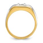 14k Two-tone IBGoodman Men's Polished and Satin Diamond Ring Mounting - Image 2