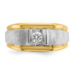 IBGoodman 14k Two-tone 1/4 carat Lab Grown Diamond VS/SI+ G+ Complete Polished and Satin Men's Ring - Image 4