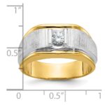 14k Two-tone IBGoodman Men's Polished and Satin 1/4 carat Diamond Complete Ring - Image 3