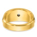 14k Two-tone IBGoodman Men's Polished and Satin 1/4 carat Diamond Complete Ring - Image 7