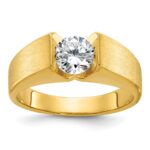 14k IBGoodman Men's Polished and Satin Diamond Ring Mounting