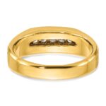 IBGoodman 14k Men's Polished Satin and Grooved 5-Stone Ring Mounting - Image 7