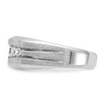 IBGoodman 14k White Gold Men's Polished and Brushed 5-Stone 1/2 Carat AA Quality Diamond Ring - Image 6