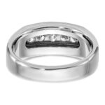 IBGoodman 14k White Gold Satin and Grooved Five Stone Men's Ring Mounting - Image 7