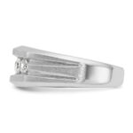 IBGoodman 14k White Gold 1 carat Lab Grown Diamond VS/SI+ G+ Complete Satin Men's Ring - Image 3