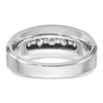IBGoodman 14k White Gold 1 carat Lab Grown Diamond VS/SI+ G+ Complete Satin Men's Ring - Image 5
