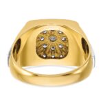 IBGoodman 14k Two Tone 1/2 carat Lab Grown Diamond VS/SI+ G+ Complete Polished and Satin Cluster Ring - Image 5