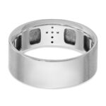14k White Gold IBGoodman Men's Satin Cross Ring Mounting - Image 7