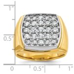 IBGoodman 14k Two Tone 1 3/4 carat Lab Grown Diamond VS/SI+ G+ Complete Men's Polished and Satin Cluster Ring - Image 8