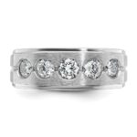 14k White Gold IBGoodman Men's Polished and Satin Diamond Ring Mounting - Image 6