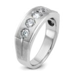 14k White Gold IBGoodman Men's Polished and Satin Diamond Ring Mounting - Image 8