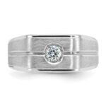 14k White Gold IBGoodman Men's Polished and Satin Diamond Ring Mounting - Image 4