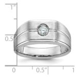 14k White Gold IBGoodman Men's Polished and Satin Diamond Ring Mounting - Image 2