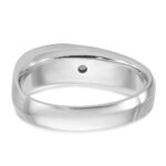 14k White Gold IBGoodman Men's Polished and Satin 1/10 carat Diamond Complete Ring - Image 7