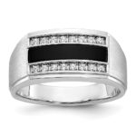 IBGoodman 14k White Gold Men's Polished and Satin Gemstone Ring Mounting