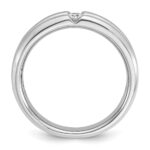 14k White Gold IBGoodman Men's Polished and Satin Diamond Ring Mounting - Image 2