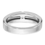14k White Gold IBGoodman Men's Polished and Satin 1/6 carat Diamond Complete Ring - Image 5