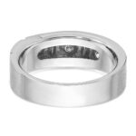 14k White Gold IBGoodman Men's Polished and Satin 1/4 carat Diamond Complete Ring - Image 7