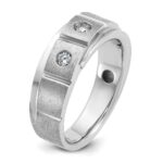 14k White Gold IBGoodman Men's Polished and Satin Diamond Ring Mounting - Image 8