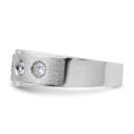 14k White Gold IBGoodman Men's Polished and Satin 1/2 carat Diamond Complete Ring - Image 5