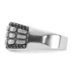 IBGoodman 14k White Gold Men's Polished Satin and Cobblestone Textured Ring Mounting - Image 5