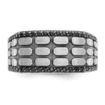 IBGoodman 14k White Gold Men's Polished Satin and Cobblestone Textured Ring Mounting - Image 6
